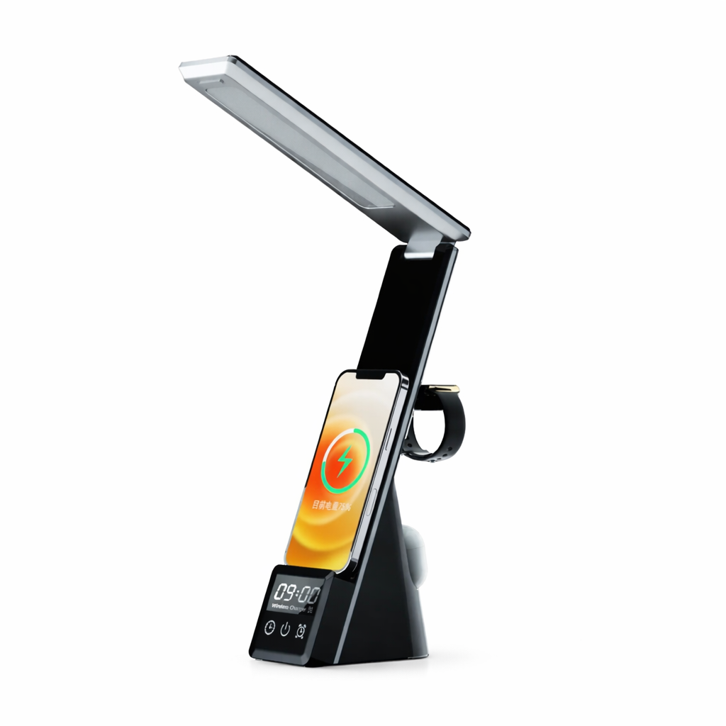 NeuralStation™ 3-in-1 Wireless Charger with LED Lamp & Digital Clock