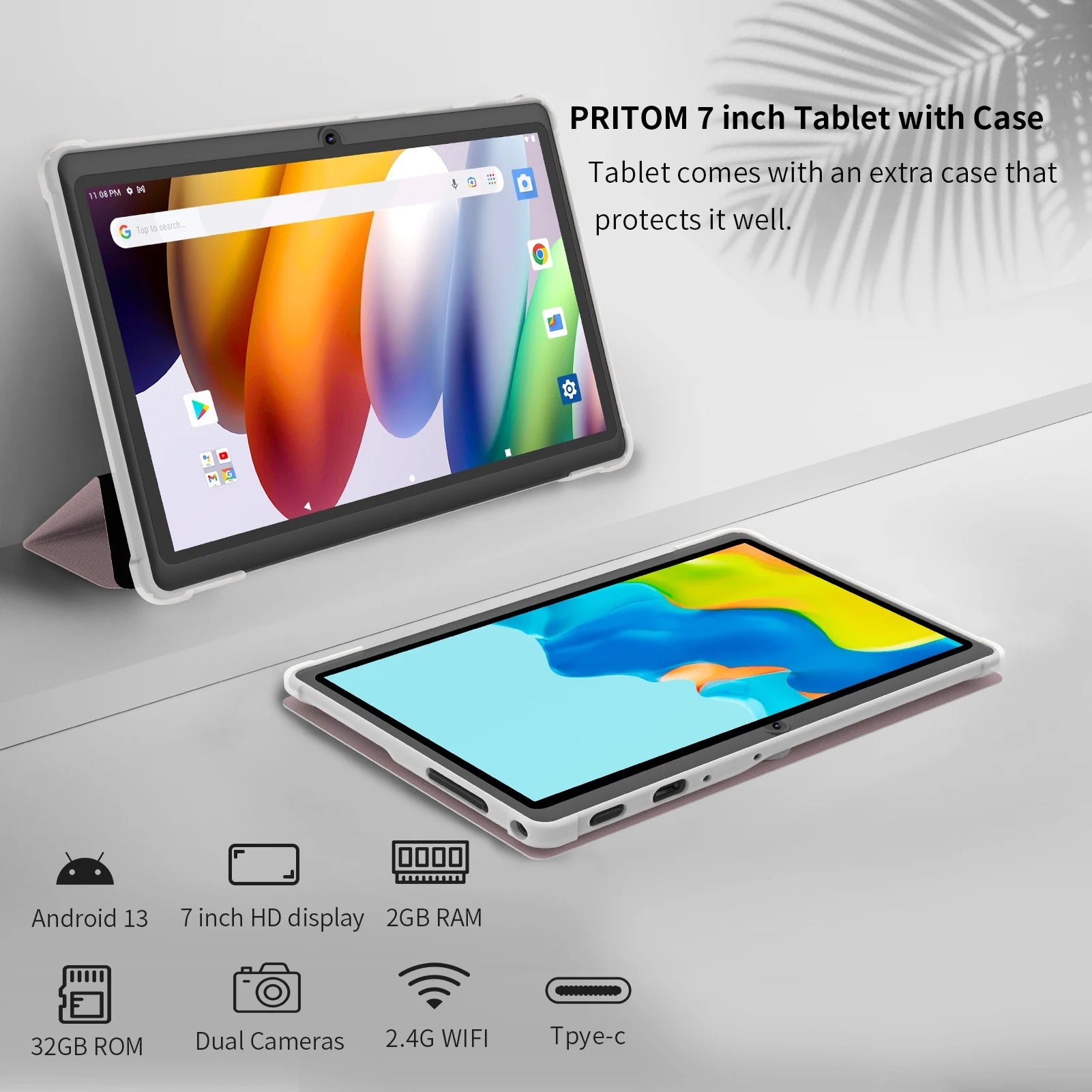 Pritom™ 7-Inch Android 13 Tablet