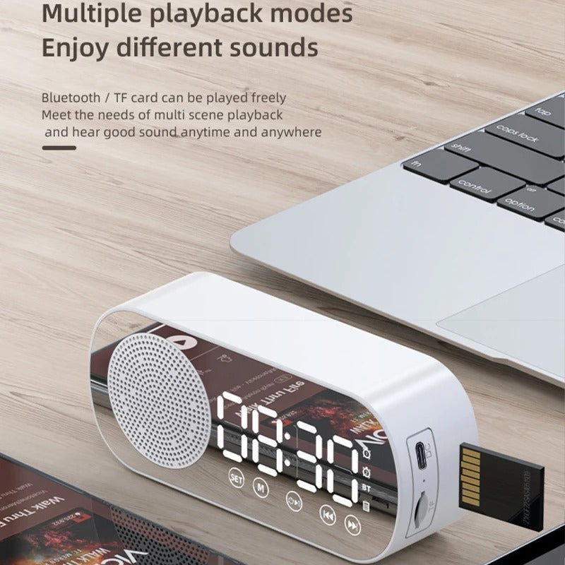 NeuralBeat™ 3-in-1 Smart Bluetooth Speaker & Mirror Alarm Clock