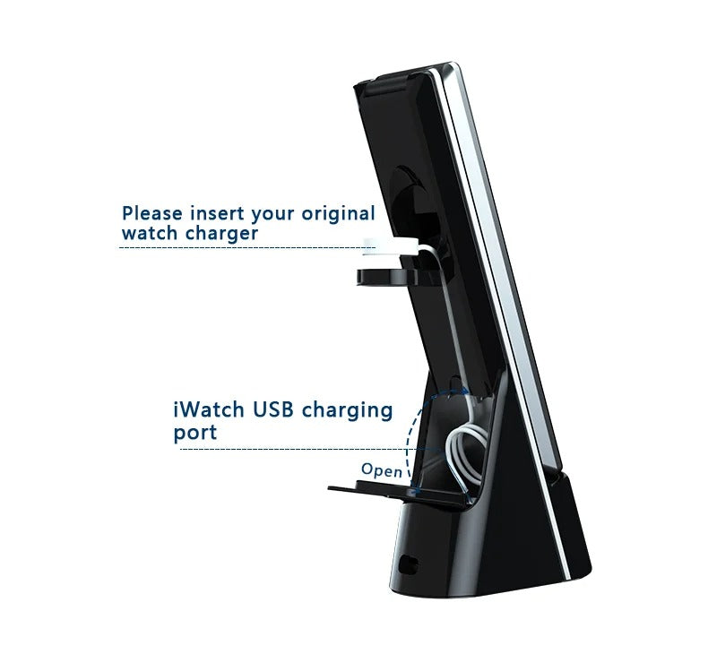 NeuralStation™ 3-in-1 Wireless Charger with LED Lamp & Digital Clock